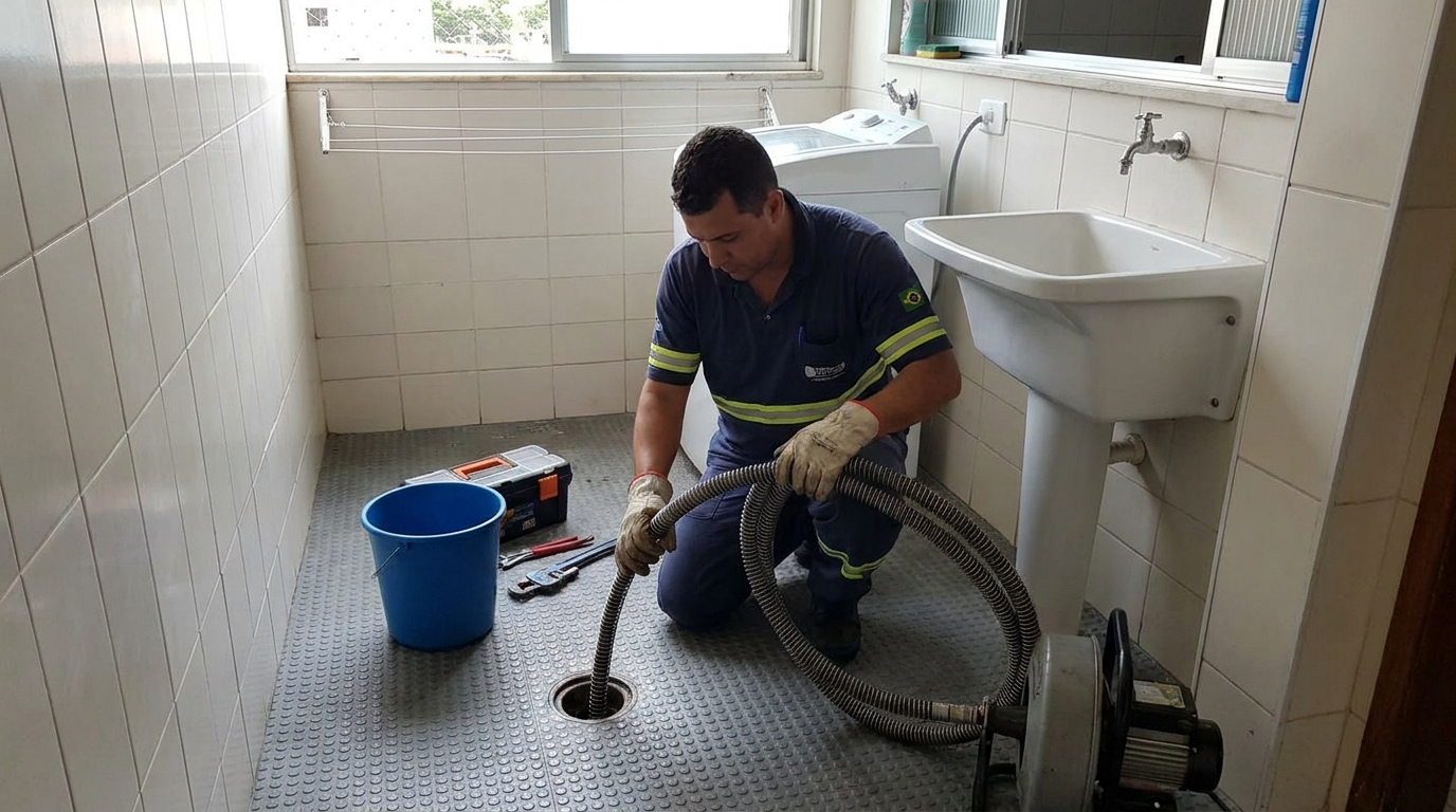 Desentupimento de ralo residencial em Suzano‑SP